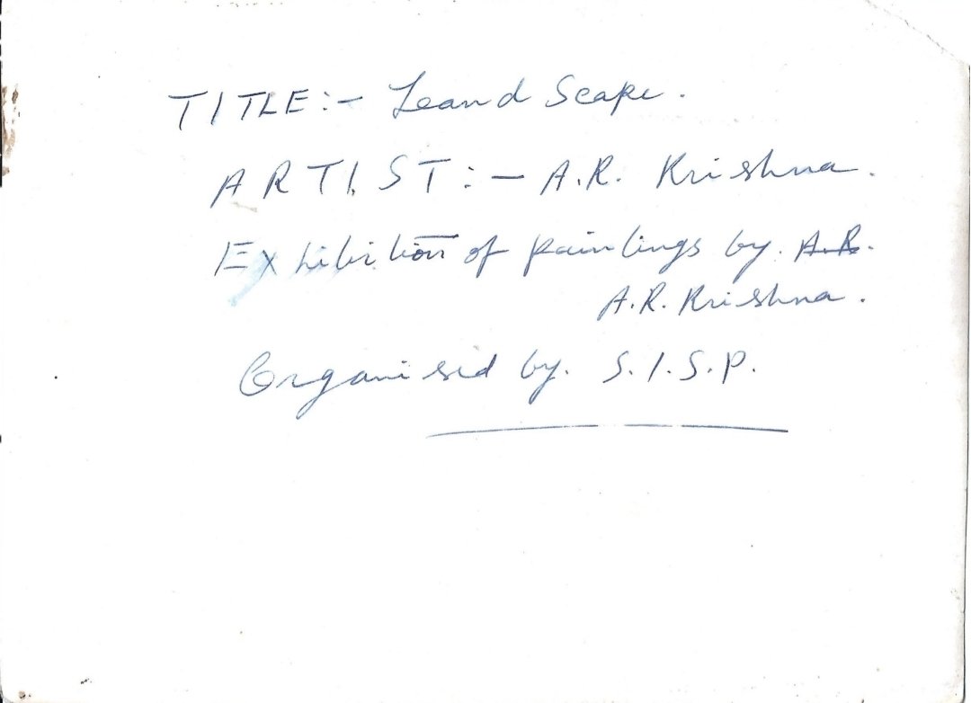 Back of Landscape with artist's handwritten title