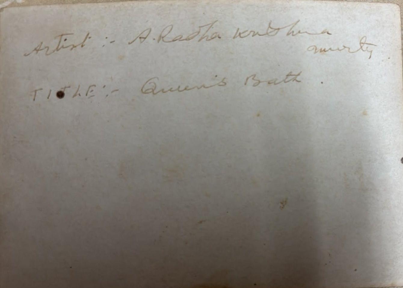 Back of the painting, with the title and signature