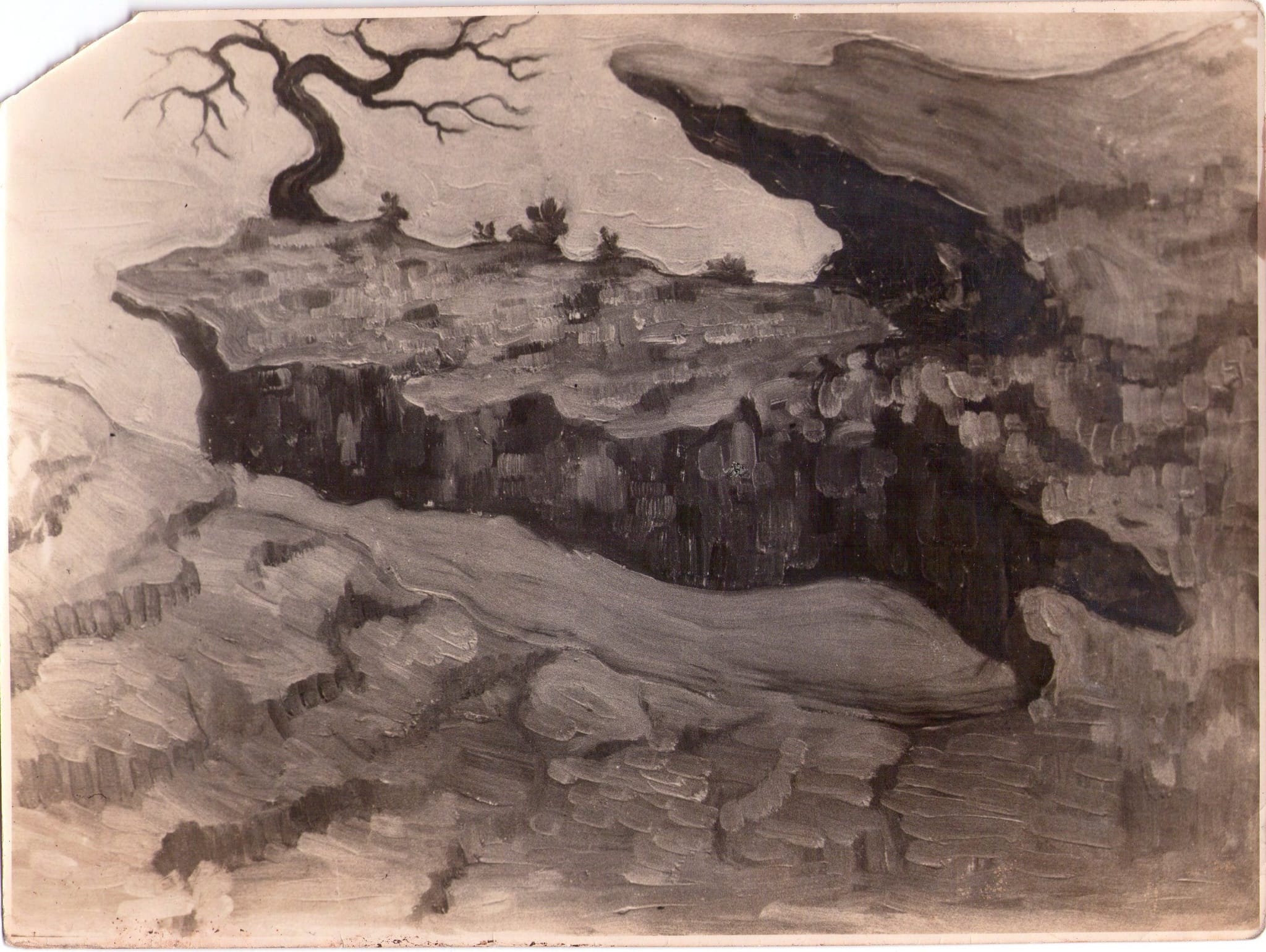 Rocky landscape painting