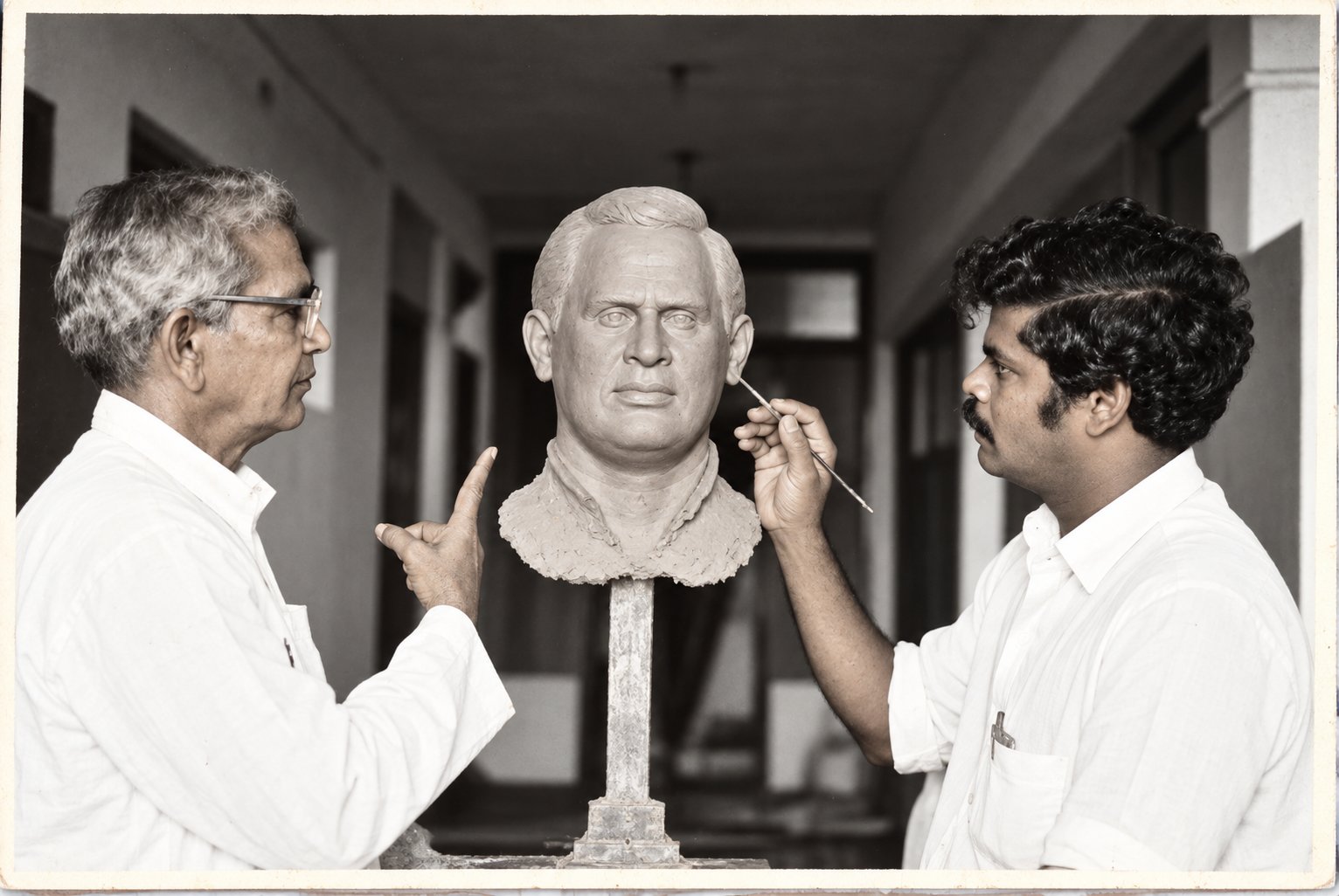 Ancha Radhakrishna Murthy teaching Katuri sculpting